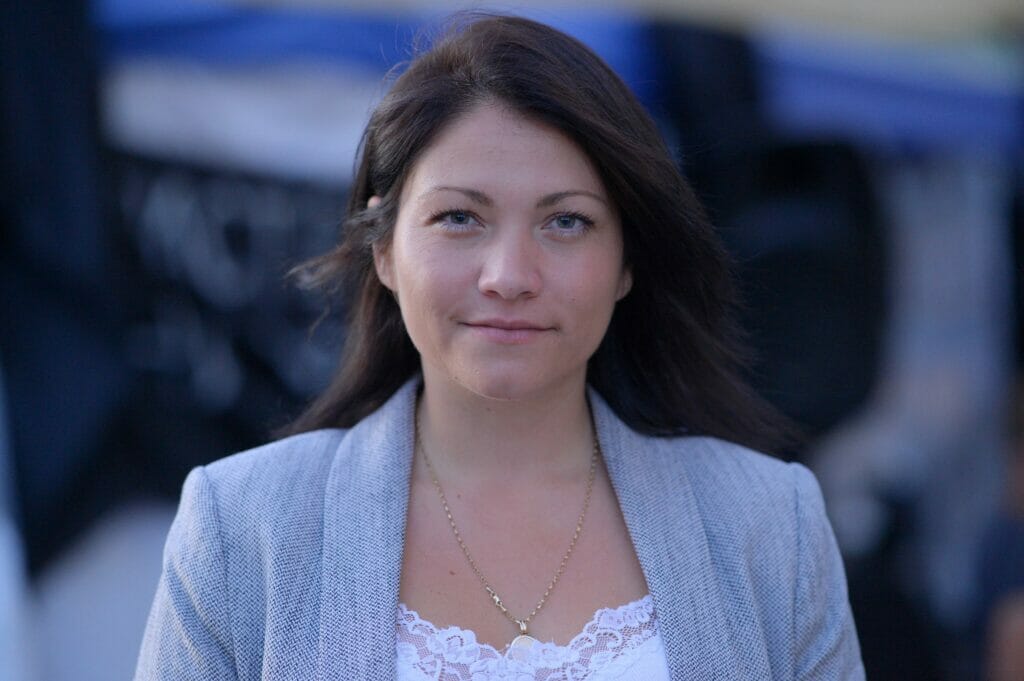 Full-time job, small child and demonstrations: Krastreva usually has no more than four hours to sleep.