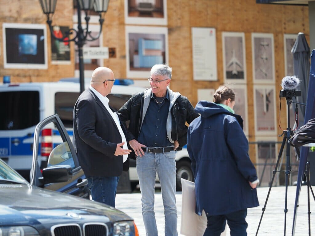 AfD-Demo an der Lorenzkirche in Nürnberg.